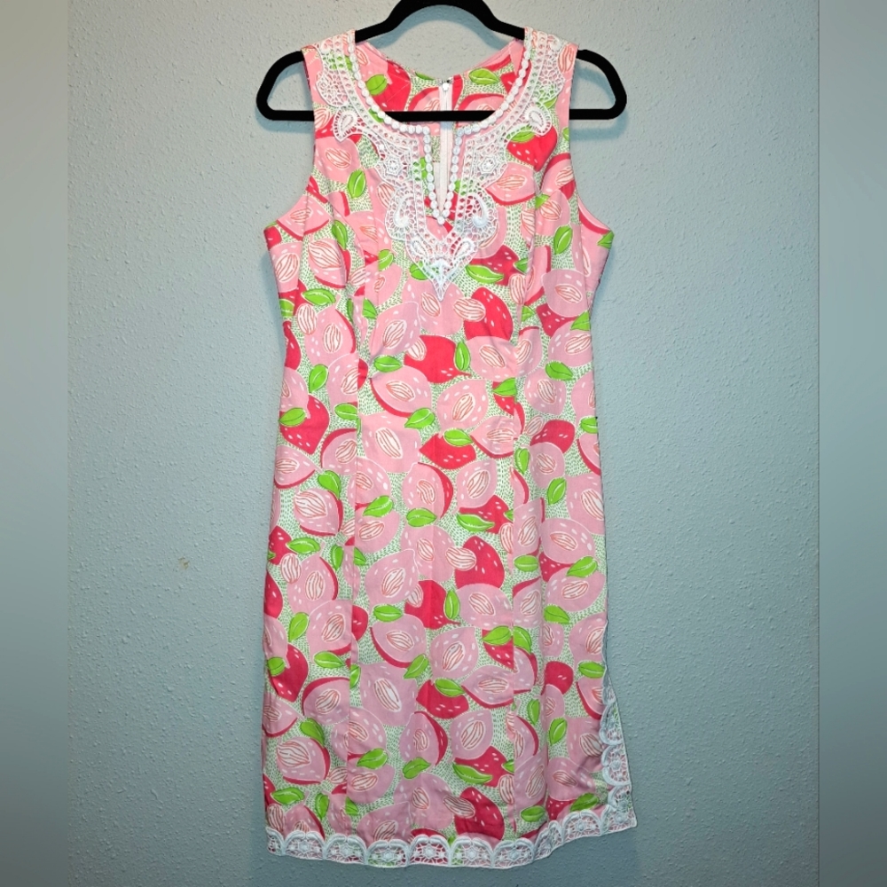 New Lilly Pulitzer Cut Strawberry Sleeveless Lace Embroidered Dress